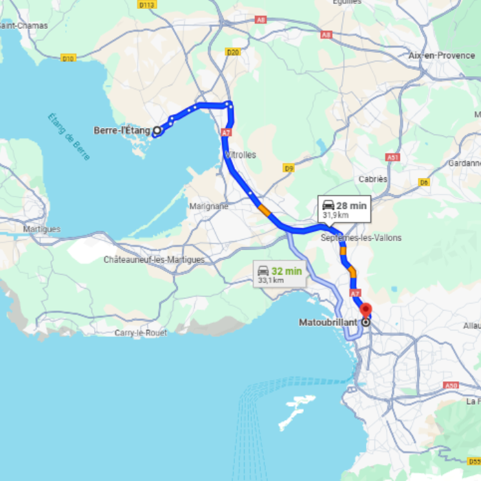 Itinéraire Matoubrillant Berre-l'Etang